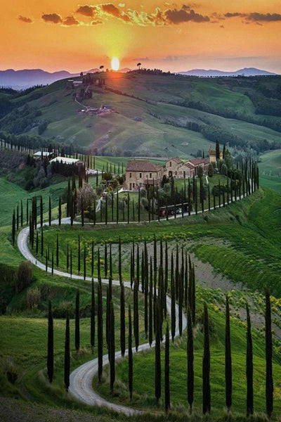 Frosted Stained Glass Window Film, Customized,Scenery,Tree,Waterfall,Static Cling Sticker,Home Decor