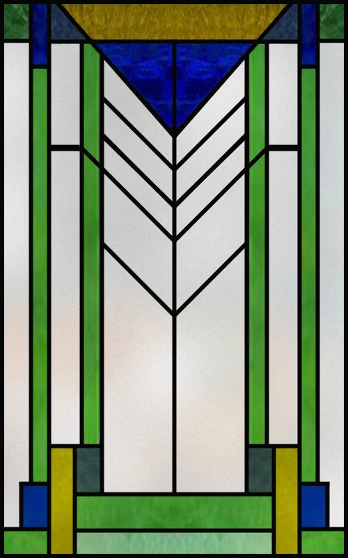 Frosted Stained Glass Window Film, Customized Privacy, Static Cling,Arts and Crafts, Prairie, Art ,Office, Home Decor