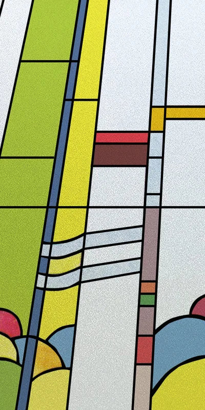 Custom Size Stained Glass Window Film, Frosted Privacy, Static Cling, Retro Matte Sticker, Bathroom Door, Office, Home Decor