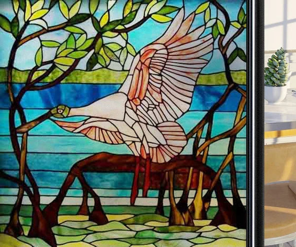 Window Film Frosted Stained Glass Films,Static Cling,Privacy Films,Bird Cock,Door Sticker Kitchen Bathroom Home Decor Customized