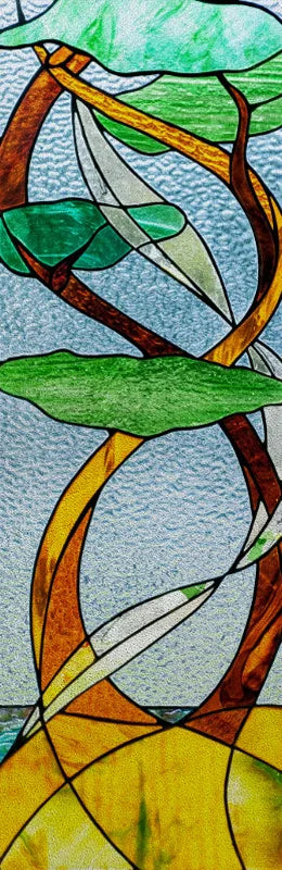 Custom size Window Film Stained Glass Films Frosted Privacy Retro European Tree Flower Colorful Door Sticker Shower Bathroom