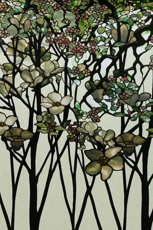 Custom Size Stained Glass Window Film Door Stickers Frosted Privacy Protection Reusable Removable Home-Decor Window Covering