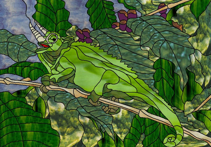 Landscape painting Stained Glass Films Transom/Windows Film Glass Sticker Static Cling Retro Vintage Style Custom Size