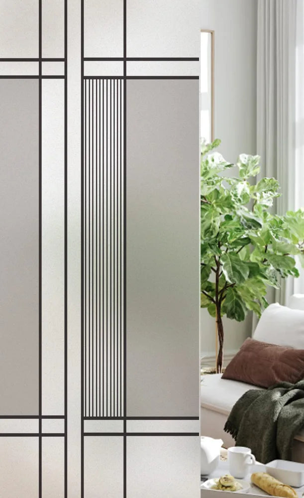 Custom Size Stained Glass Window Film, Frosted Privacy, Static Cling, Retro Country, Door Sticker, Bathroom, Office, Home Decor