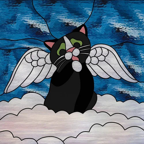 Custom Size 3D Matte Window Film, Stained Glass Decor, Window Sticker, Privacy Frosted Static Cling,Hom Decal, Animal Cat, Bird