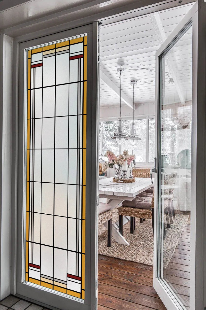 Stained Glass Window Film Transparent/Frosted Glass Sticker Static Cling Prairie Scottish for thin long Glass Door Anticollision