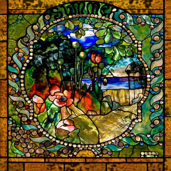 Window Film Stained Glass Films Frosted Privacy Static Cling ,Vintage 4 Seasons Spring, Summer,Autumn,Winter Pictuer for Home