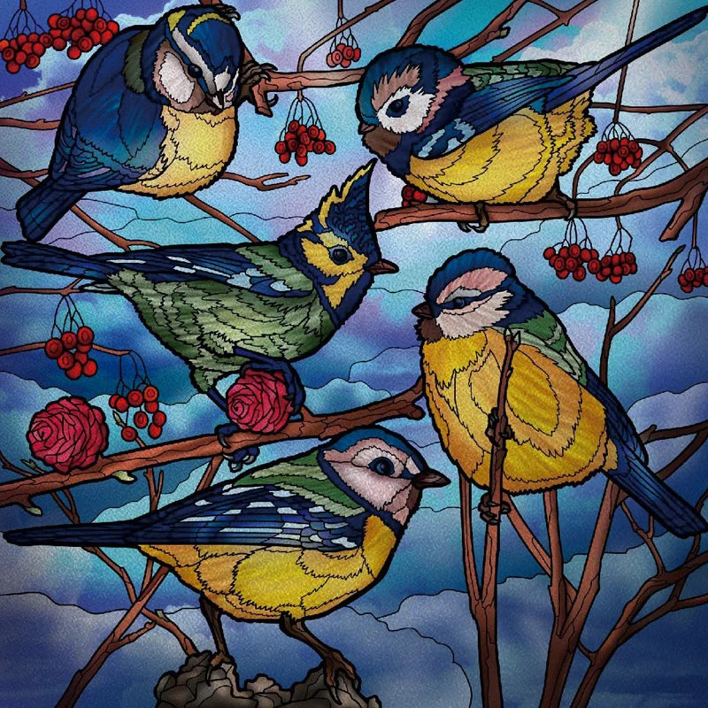 Window Film Frosted Stained Glass Films Static Cling Privacy Door Sticker Kitchen Office Home Decor Birds Peacock Customized