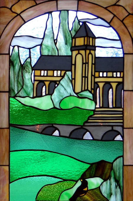 Custom Size Glass Window Film Static Cling Frosted Stained Glass Films For Wardrobe Bathroom Kitchen Door Sticker Castle Woman