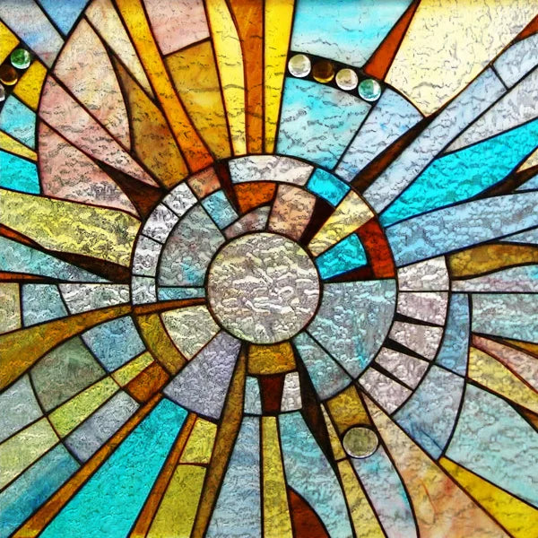 Custom Size Stained Glass Film,3D Frosted Static Cling Window Films,Decor Foil Stickers, Window Treatment for Square Glass Door