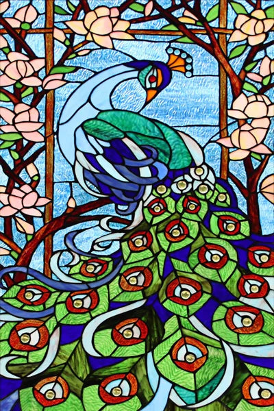 Window Film Stained Glass Stickers,Custom size Static Cling,Frosted Privacy Print Bird,Peacock,Heron,Owl,For Window Home Decor