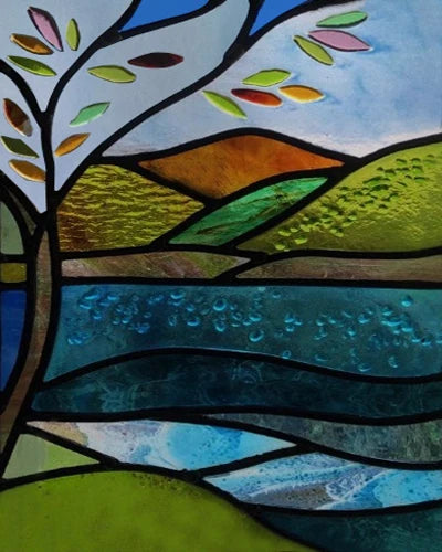 Window Film Frosted Stained Glass Films Customized Art Tree Retrom Static Cling Sticker,Home Decor Window Treatment