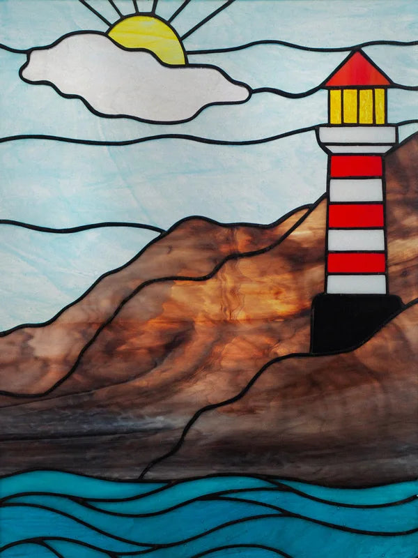 Custom Size Stained Glass Films,Privacy Static Cling,Print Castle, Lighthouse Tower, Sailboat Door Sticker,Office, Home Decor