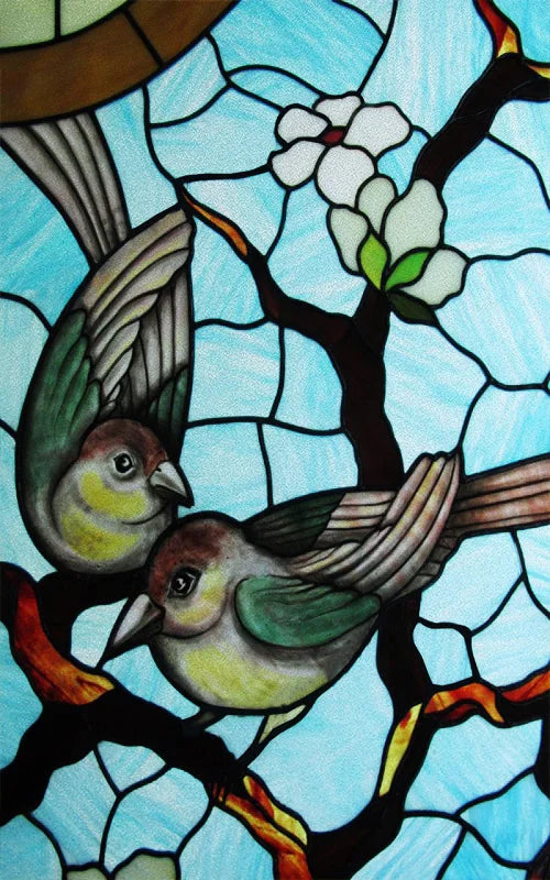 Custom Size Glass Window Film Static Cling Frosted Glass Films Stickers For Bathroom Kitchen Door Birds Heron Parrot Owl