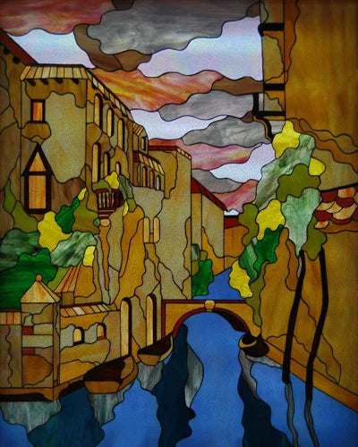 Frosted Stained Glass Window Film, Static Cling, Retro Door Sticker,Kitchen, Office, Home Decor, Customized,Sailboat