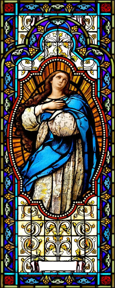 Gothic Rose Window film Glass Films Frosted Stained Window Sticker can do custom size Jesus/Christ Painting