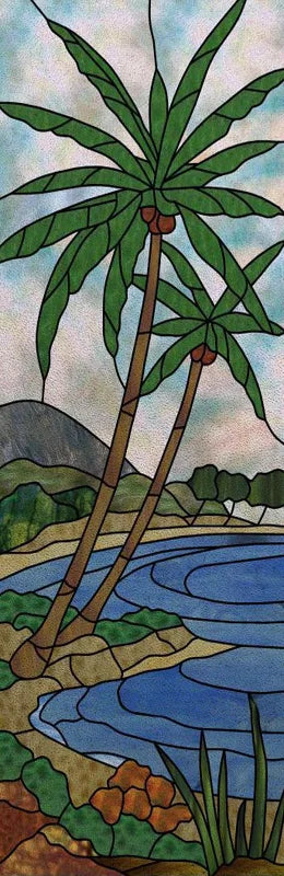 Custom size Window Film Stained Glass Films Frosted Privacy Retro European Tree Flower Colorful Door Sticker Shower Bathroom