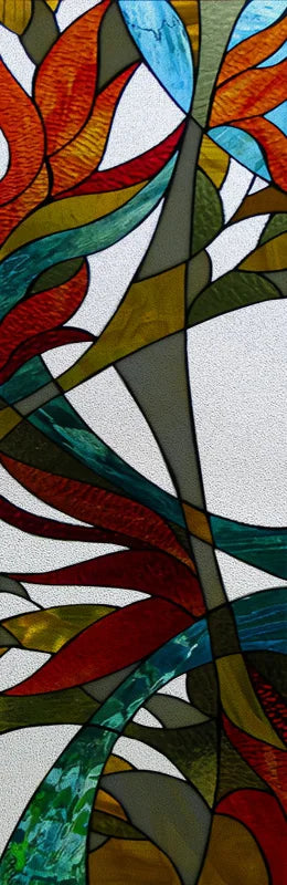 Custom size Window Film Stained Glass Films Frosted Privacy Retro European Tree Flower Colorful Door Sticker Shower Bathroom