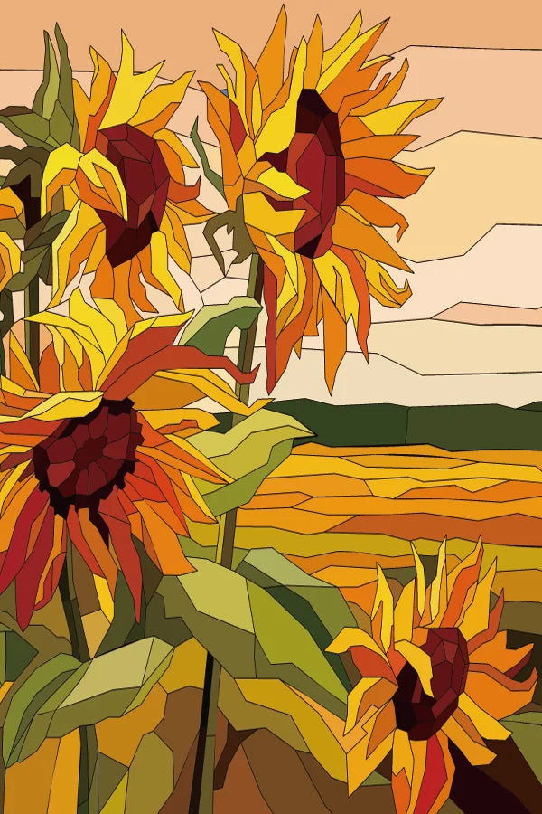 Window Film Stained Glass Stickers,Custom size Static Cling  Sunflower Privacy Films Door Sticker Kitchen Office Home Decor