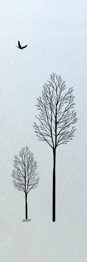 Custom Size Window Glass Films Window Film Static Cling Frosted Tree Mountain Posters For Bathroom Door Kitchen Office Home