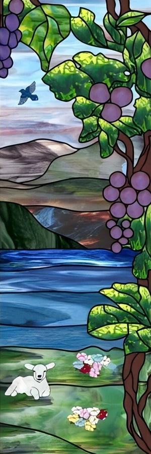 Custom Size Stained Glass Window Film,Frosted Privacy Static Cling,Retro Stickers,Kitchen Bathroom Door Home Decor