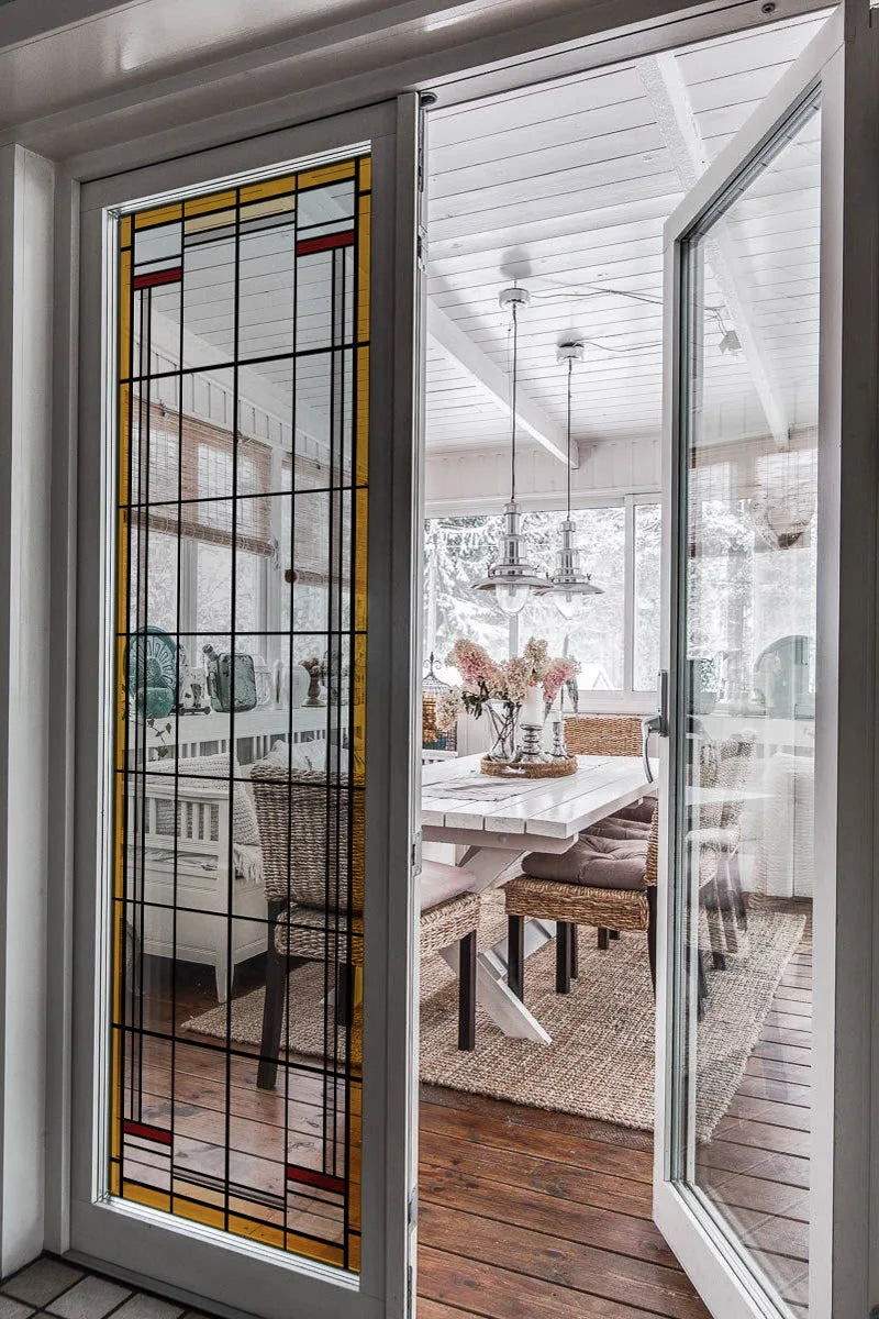 Stained Glass Window Film Transparent/Frosted Glass Sticker Static Cling Prairie Scottish for thin long Glass Door Anticollision