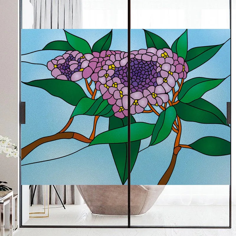 Window Film Frosted Stained Glass Films,Customized Rose Flower Ladybird Static Cling Sticker,Home Decor Foil Window Treatment