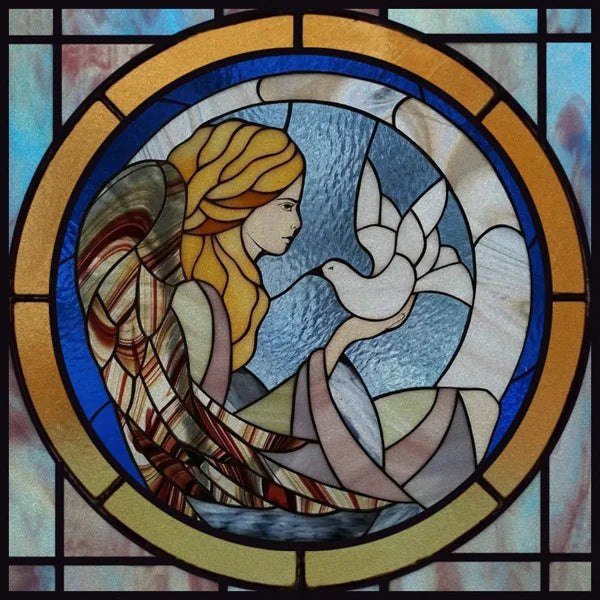 Stained Glass Window Film, Custom Size, Static Cling,Women Jesus Christ Angels Virgin Mary Picture ,Home Decor, Window Treatment