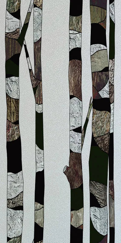 Custom Stained Glass Window Films,Frosted sticker,Privacy Static Cling Flower Fruit Trees For Bathroom Sliding door Home Office