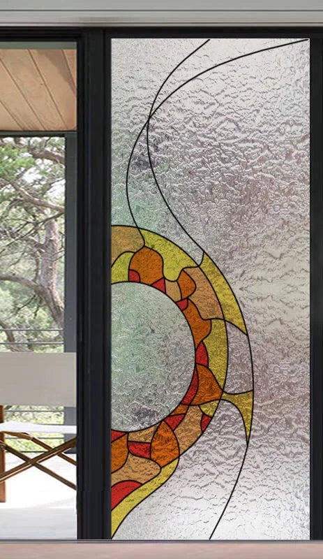 Frosted Stained Glass Window Film, 3D Matte, Static Cling,Privacy, Door Sticker,Customized for Kitchen, Office, Home Decor