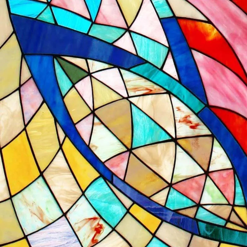 Custom Size Stained Glass Window Film Opaque Frosted Privacy Protection Removable Static Cling Home-Decor Mosaic Window Covering