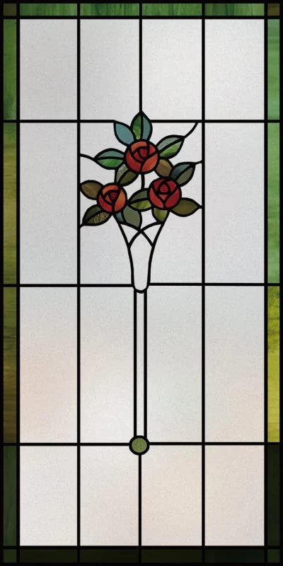 Custom Size Stained Glass Window Film Frosted Privacy Static Cling Retro Prairie Style Stickers Shower Kitchen Home Decor Flower
