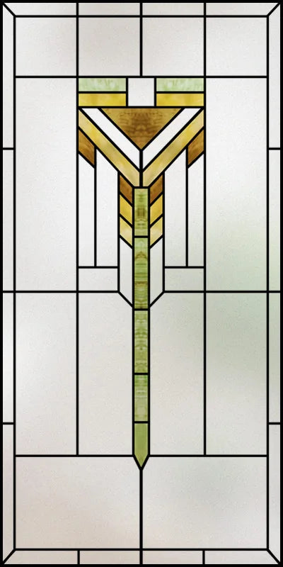 Custom Size Stained Glass Window Film,Frosted Privacy, Static Cling,Retro Prairie Style Stickers,Kitchen Bathroom Door, Home