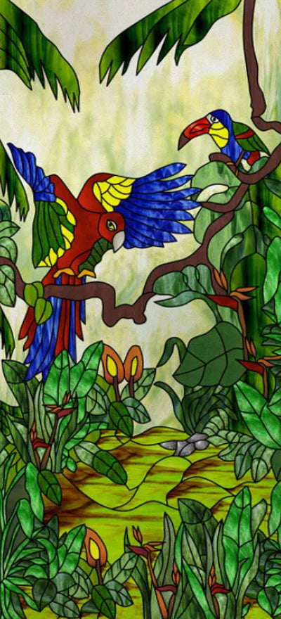 Frosted Stained Glass Window Film, Customized Art Decor Design, Flower Tree, Cat,Static Cling Sticker,Home Decor, Treatment