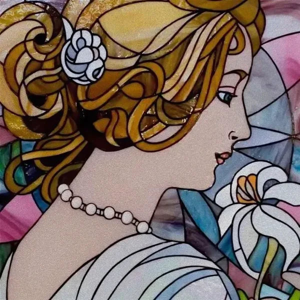 Stained Glass Window Film, Custom Size, Static Cling,Women Jesus Christ Angels Virgin Mary Picture ,Home Decor, Window Treatment