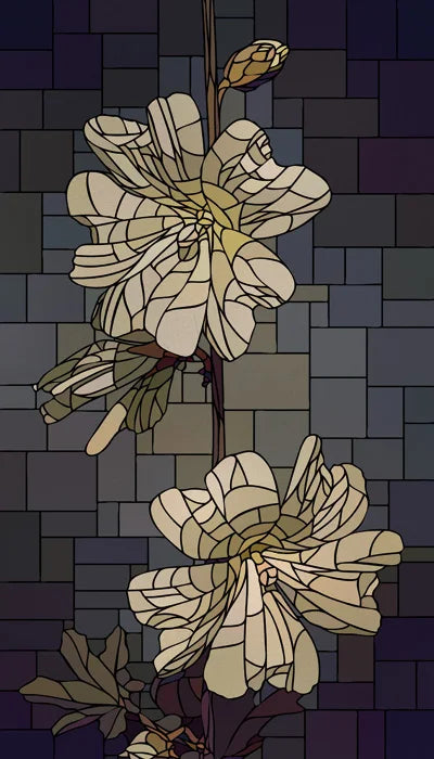 Frosted Stained Glass Window Film, Customized Art Deco Design, Flowers Static Cling Sticker,Home Decor Foil, Treatment