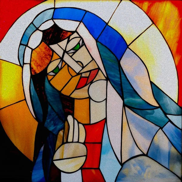 Stained Glass Window Film, Custom Size, Static Cling,Women Jesus Christ Angels Virgin Mary Picture ,Home Decor, Window Treatment