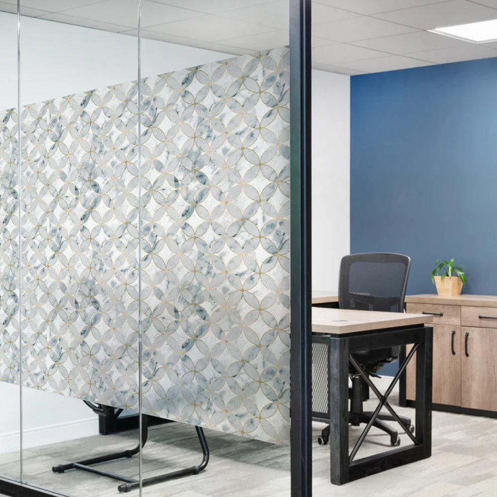 Opaque Frosted Glass Window Film Privacy Glass Stickers Modern Geometric Art Window Decoration for Home Decor Static Cling 2020