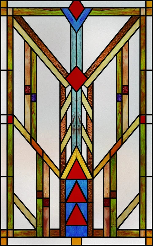 Frosted Stained Glass Window Film, Customized Privacy, Static Cling,Arts and Crafts, Prairie, Art ,Office, Home Decor