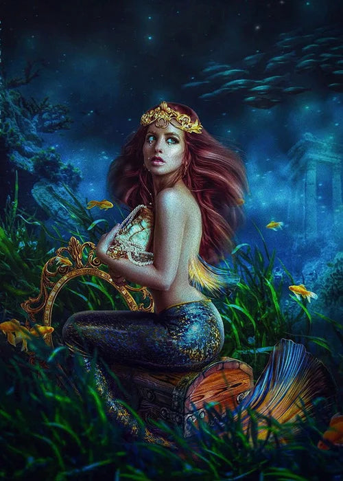 Custom Size Window Stained Glass Films,Mermaid with long hair Picture,Stickers For Bathroom Bedroom Door Office Home Decor