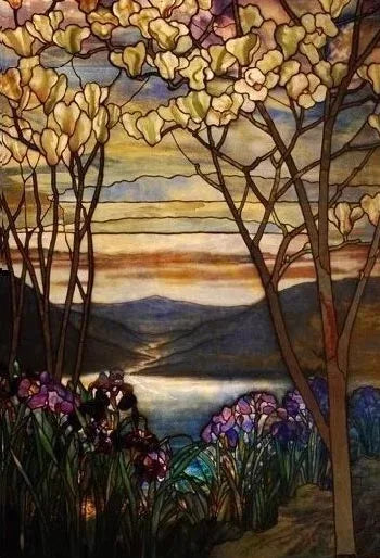 Glass Films Stained Window Film Translucent sticker self adhesive/Static Cling Paper Home decor Landscape painting Tree pattern