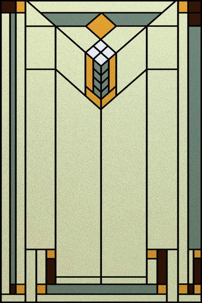 Custom Size Stained Glass Window Film Frosted Privacy Static Cling Retro Prairie Style Stickers Shower Bathroom Office Home Deco
