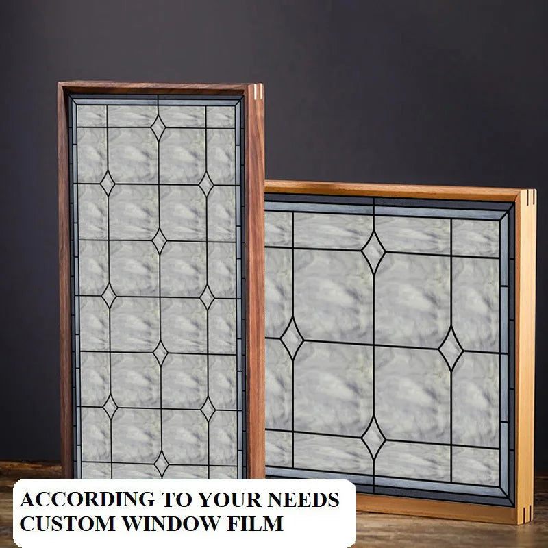 Window Film Frosted Stained Glass Films,Customized Church Design Static Cling Sticker,Home Decor Foil Window Treatment