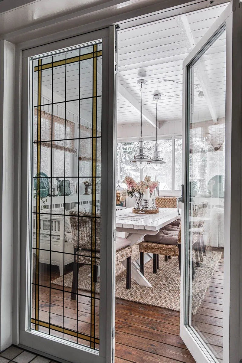 Stained Glass Window Film Transparent/Frosted Glass Sticker Static Cling Prairie Scottish for thin long Glass Door Anticollision