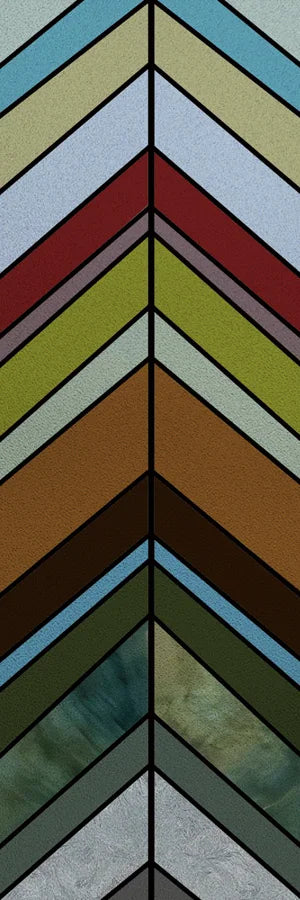 Custom Size Stained Glass Window Film,Frosted Privacy, Static Cling,Retro Rainbow Colors Stickers,Kitchen Bathroom Door, Home