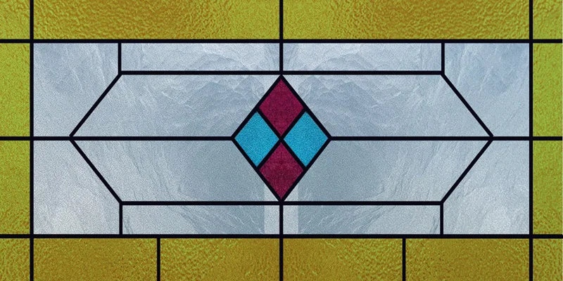 Custom Size Window Film, Stained Glass, Decorative Retro Window Sticker, Privacy Frosted Static Cling, Home Decal