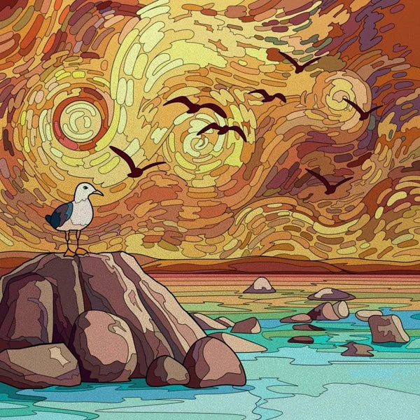 Frosted Stained Glass Window Film, Customized Ocean Boat Color, Static Cling Sticker,Home Decor Foil, Treatment