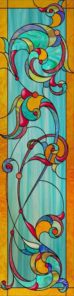 Custom Size Stained Glass Window Film, Frosted Privacy, Static Cling, Retro Matte,Door Sticker, Bathroom, Office, Home Decor