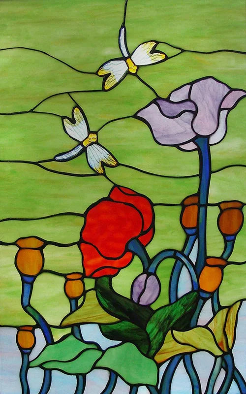 Custom Size Stained Glass Stickers,Static Cling,Frosted Privacy Print, Tree,Rivers for Window, Door, Home Decor