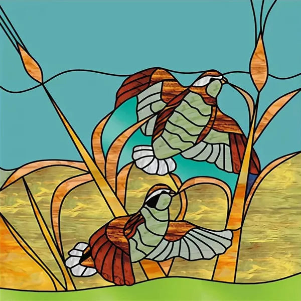 Window Film Stained Glass Films Static Cling Stickers for Bathroom Kitchen Office Home Decor,Birds Peacock,Heron,Owl,Custom size